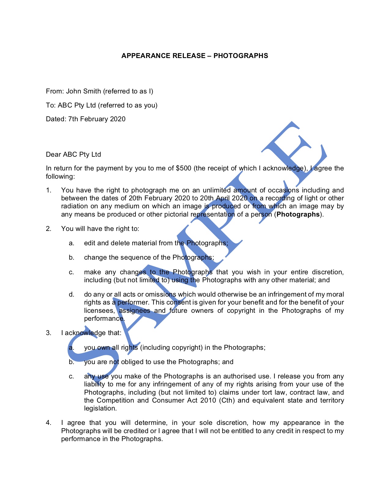 Photo Release Form